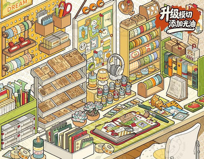 Telado --Desk Organizing|Shelf Display|Restocking-10 Miniature Scenes in 1 --DIY 3D Sticker Scene Book