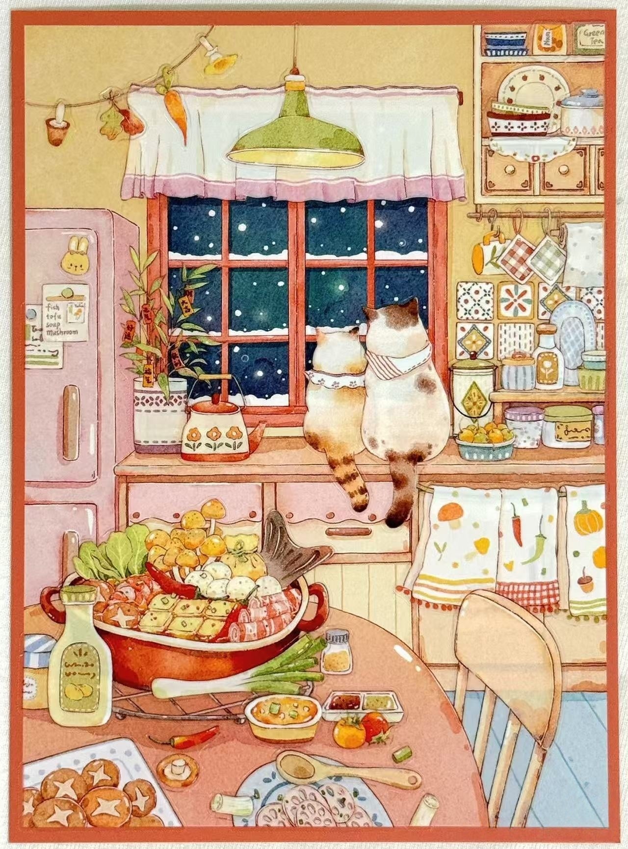 Cat's Happy Life-DIY 3D Miniature Scene Sticker(4PCS)