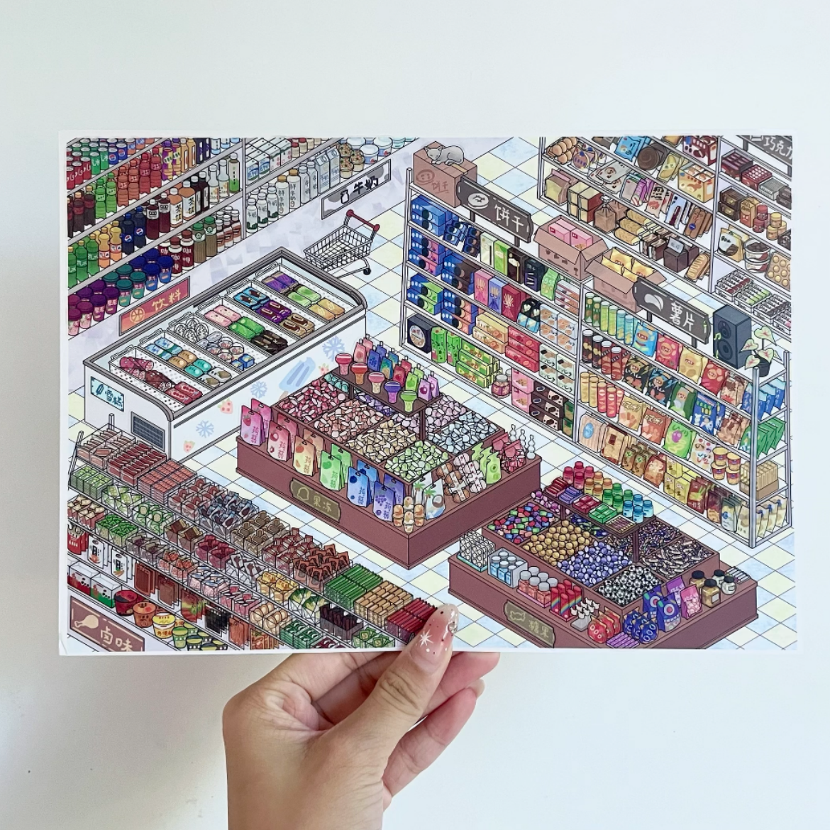 Cafe&Supermarket-DIY 3D Scene Sticker-Miniature Scenes