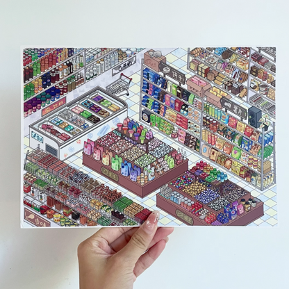 Cafe&Supermarket-DIY 3D Scene Sticker-Miniature Scenes