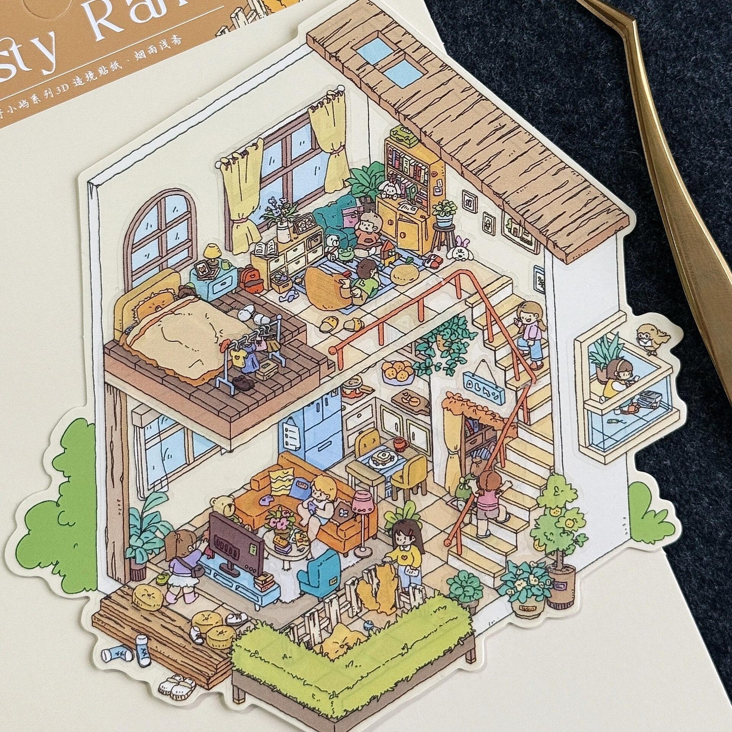 Mountain Isle-DIY 3D Miniature Scene Sticker