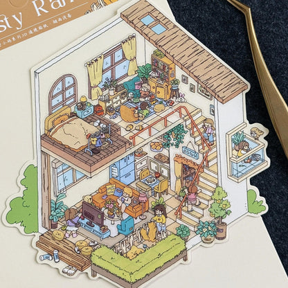 Mountain Isle-DIY 3D Miniature Scene Sticker