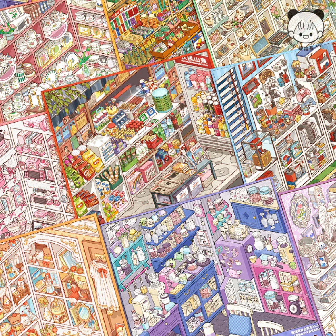 Shelf Display-DIY 3D Sticker Scene Book(10 scenes in 1 book)