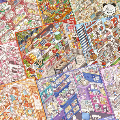 Shelf Display-DIY 3D Sticker Scene Book(10 scenes in 1 book)