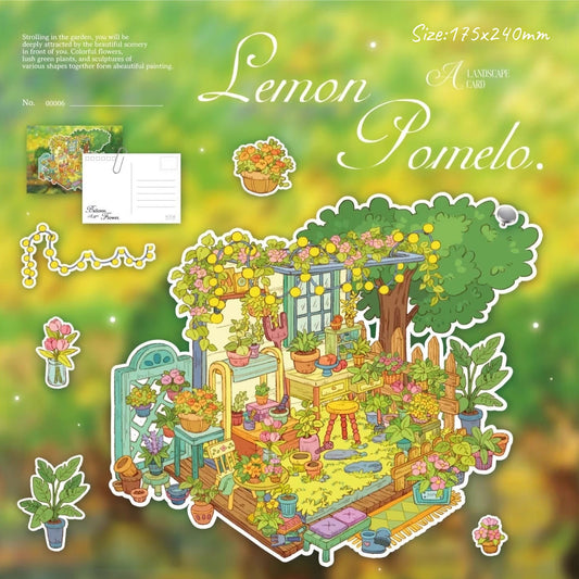Sunset Garden-DIY 3D Miniature Scene Sticker