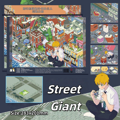 Town Street View-DIY 3D Miniature Scene Sticker