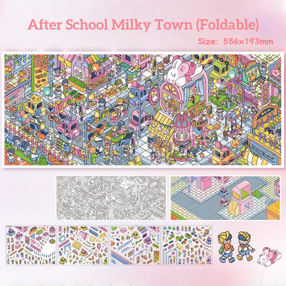 After School Milky Town--DIY 3D Miniature Scene Sticker