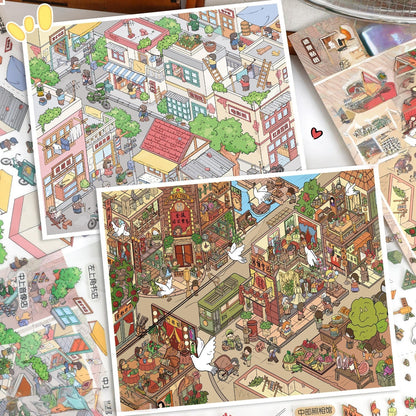 Old Town Memories-DIY 3D Miniature Scene Sticker