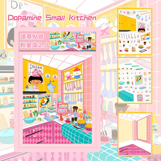 Little Pink House-3D Miniature Scenes Sticker