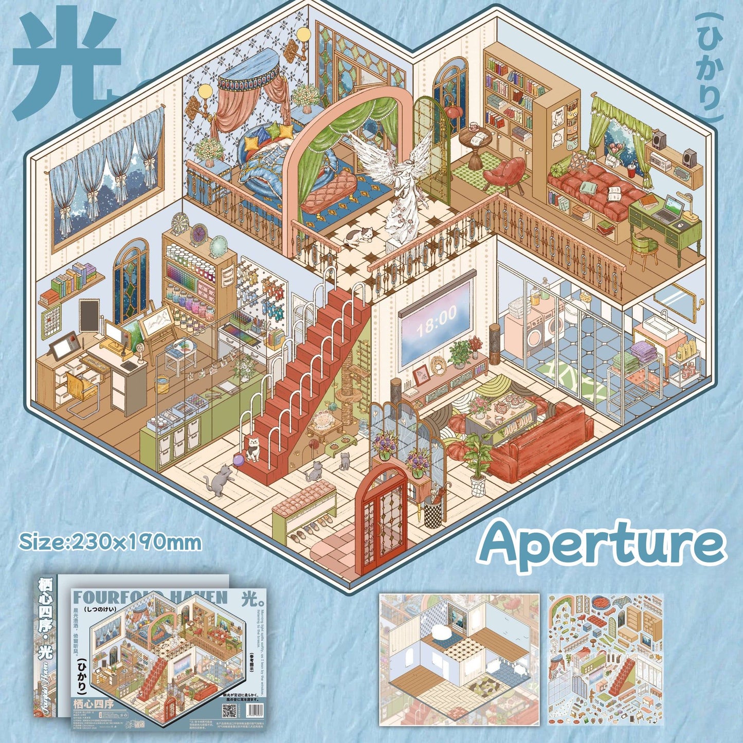 Fourfold Haven--DIY 3D Miniature Scene Sticker