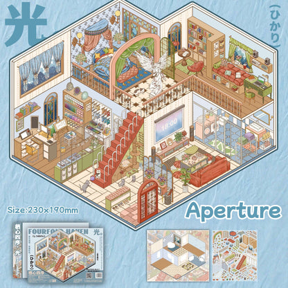 Fourfold Haven--DIY 3D Miniature Scene Sticker