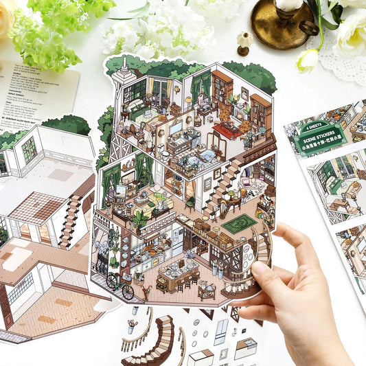 French Cottage-DIY 3D Miniature Scene Sticker