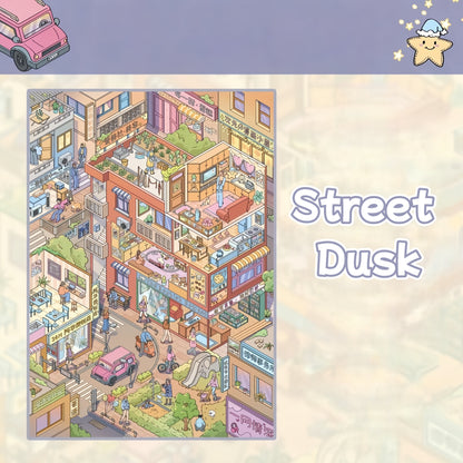 City Life Blocks-DIY 3D Miniature Scene Sticker