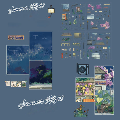 Summer Night-DIY 3D Miniature Scene Sticker
