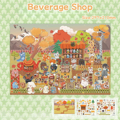 Beverage Shop|Gourmet Shop-DIY 3D Miniature Scene Sticker