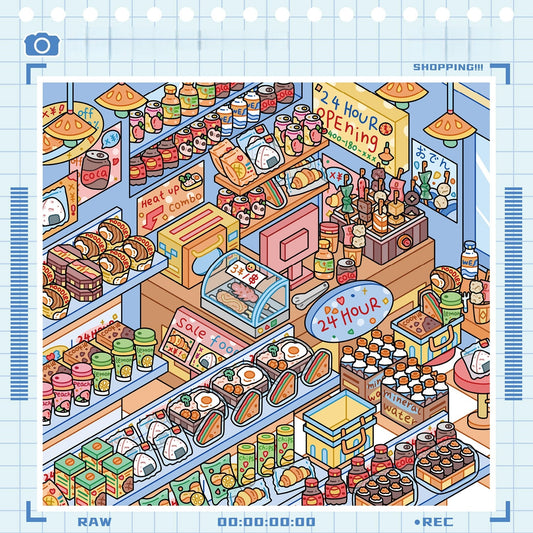 Shelf Display Sticker Book(10 in 1)-DIY 3D Miniature Scene Sticker