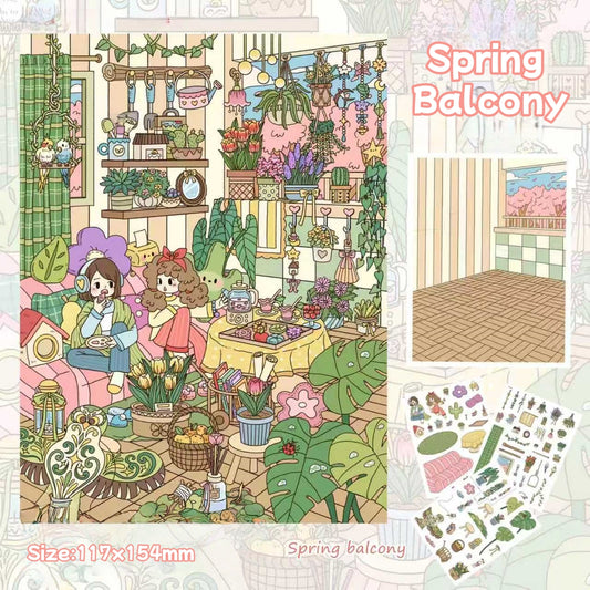 Life in Four Seasons-DIY 3D Scene Sticker-Miniature Scenes
