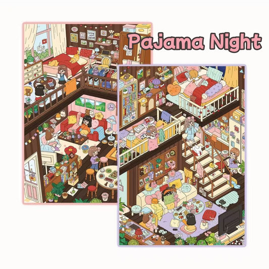 Pajama Night-DIY 3D Miniature Scene Sticker