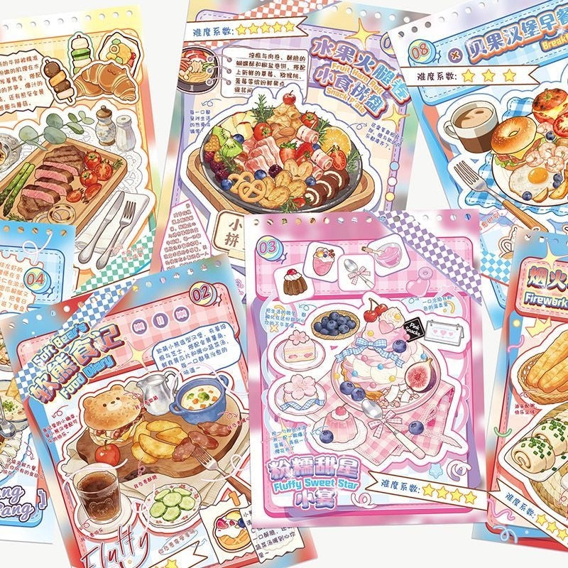 Culinary Director|Cook Delicious Food Sticker Book (10 scene)-DIY 3D Miniature Scene Sticker Book