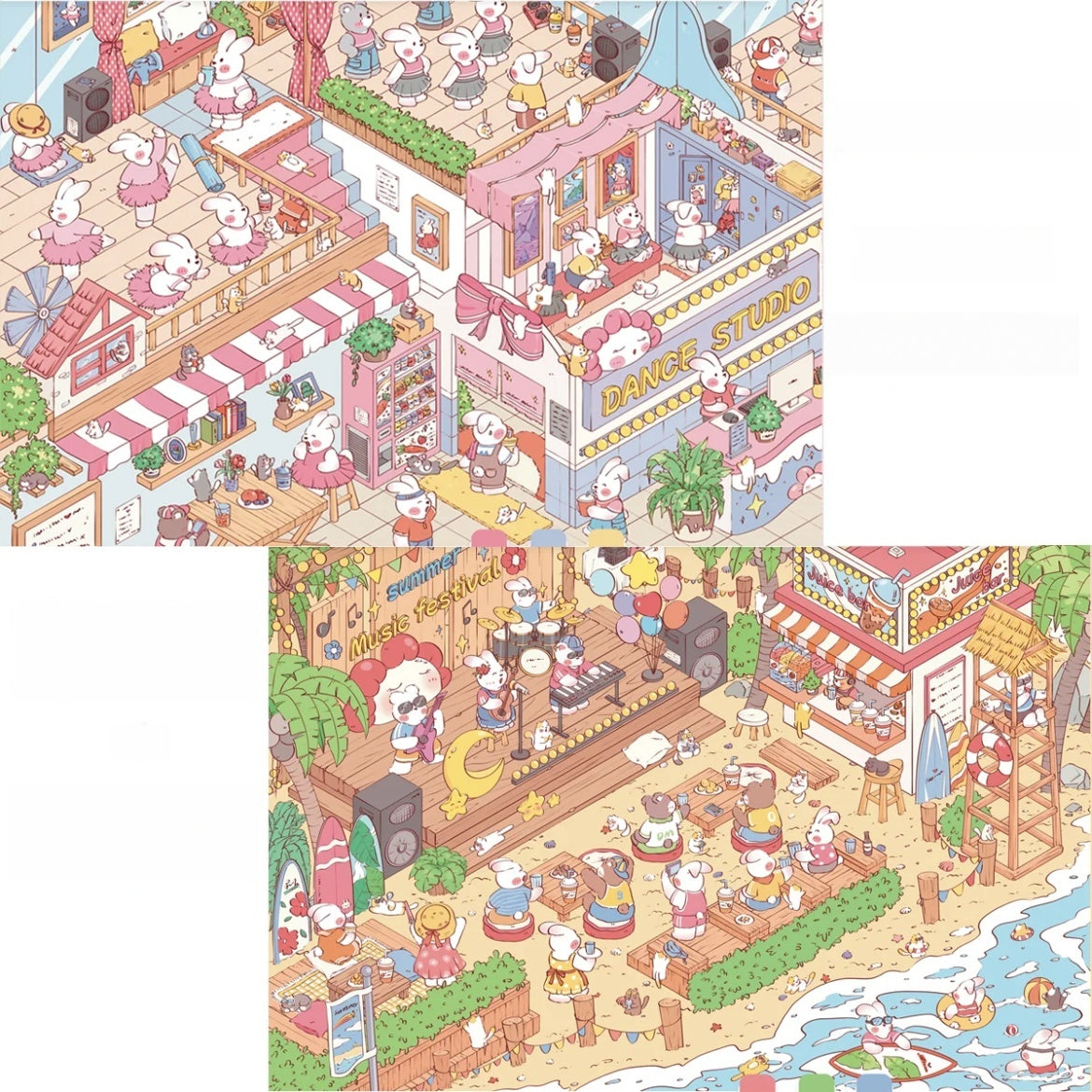 Beach Music Festival|Dance Studio-DIY 3D Miniature Scenes Sticker