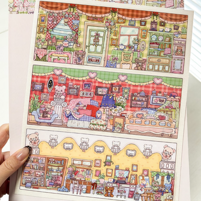 Little Bear's Room-DIY 3D Miniature Scene Sticker