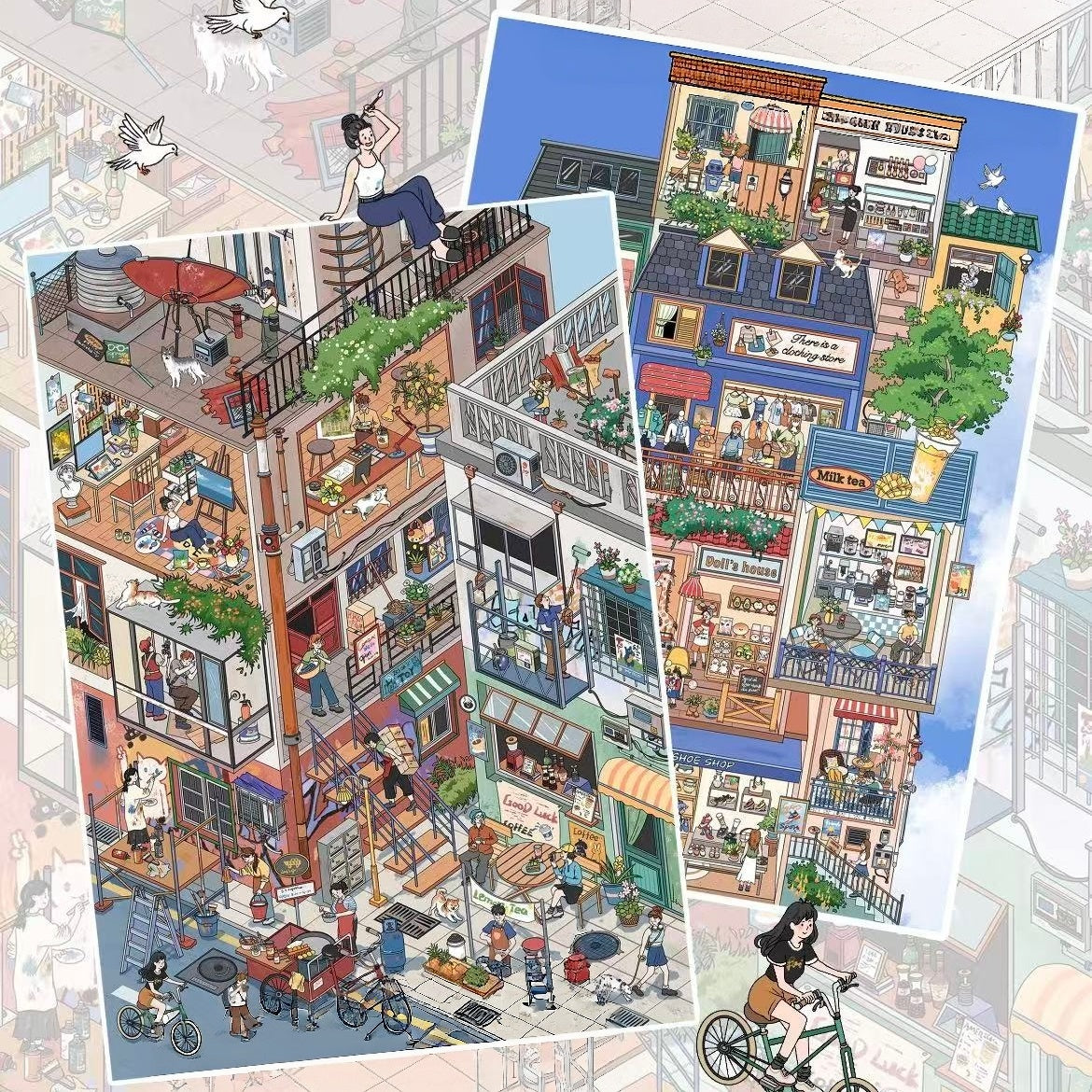 Stacked Building--DIY 3D Miniature Sticker Scene