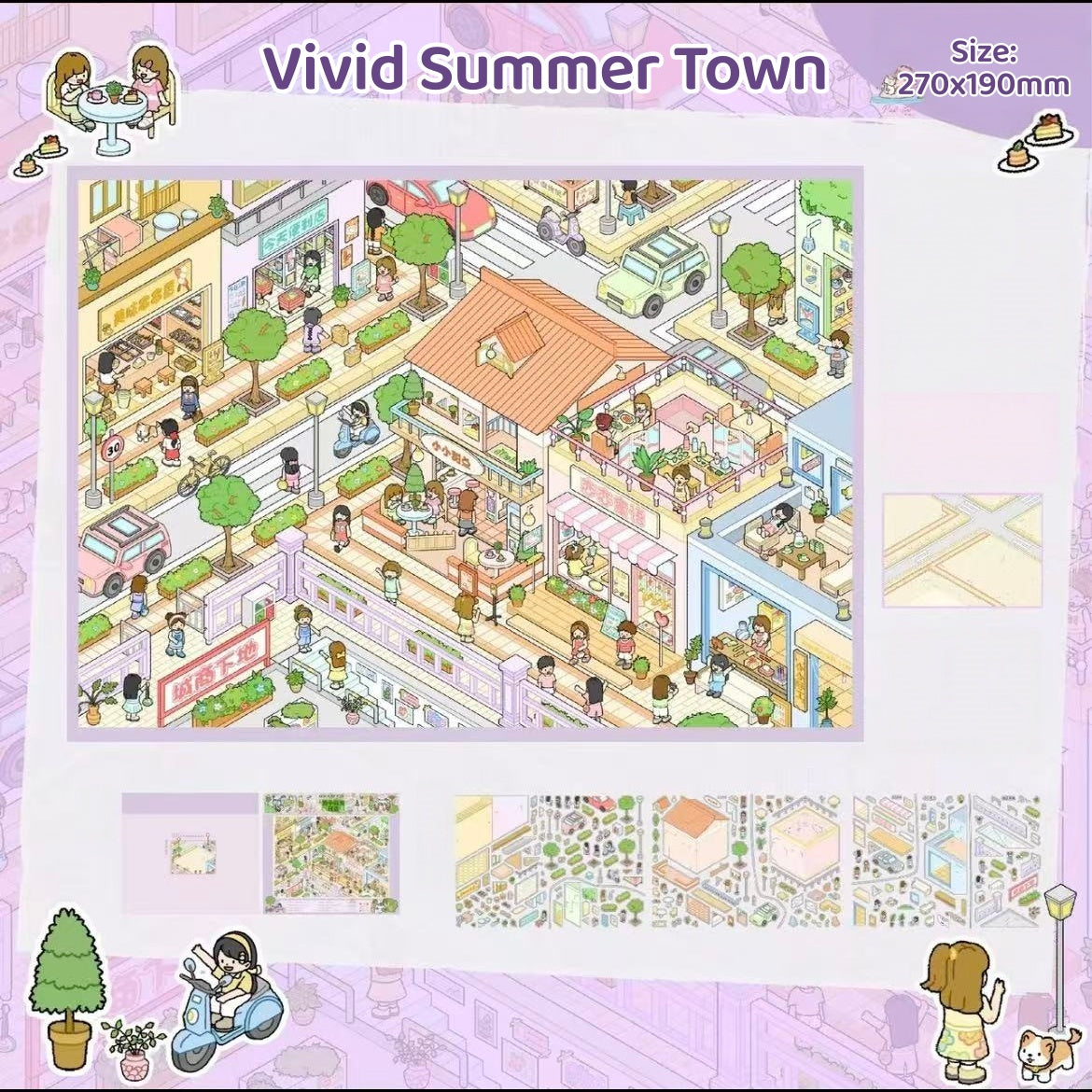 Old Alley Bazaar|Vivid Summer Town-DIY 3D Miniature Sticker Scene