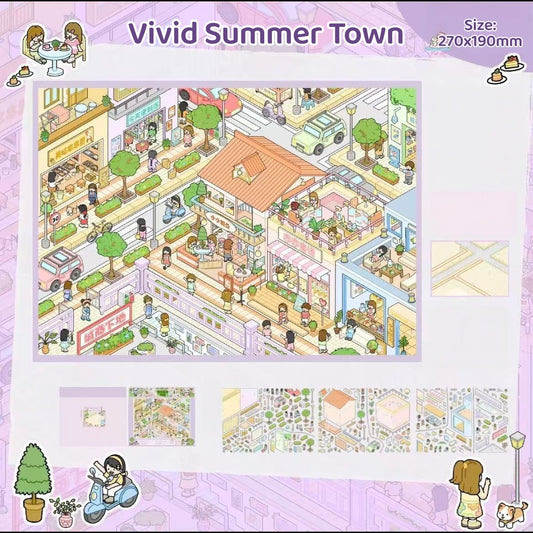 Old Alley Bazaar|Vivid Summer Town-DIY 3D Miniature Sticker Scene