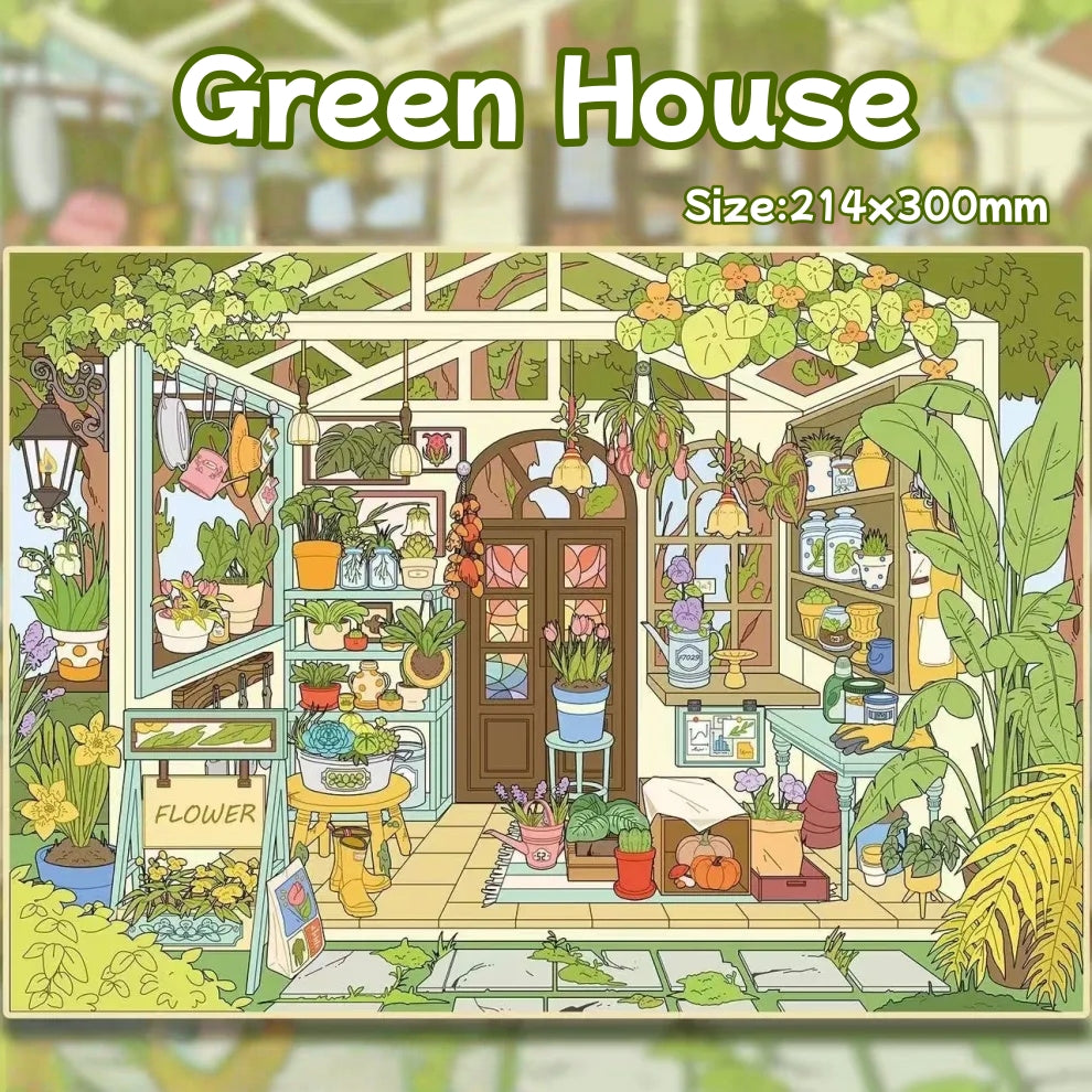 Green House-DIY 3D Miniature Scene Sticker