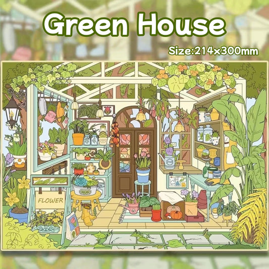 Green House-DIY 3D Miniature Scene Sticker