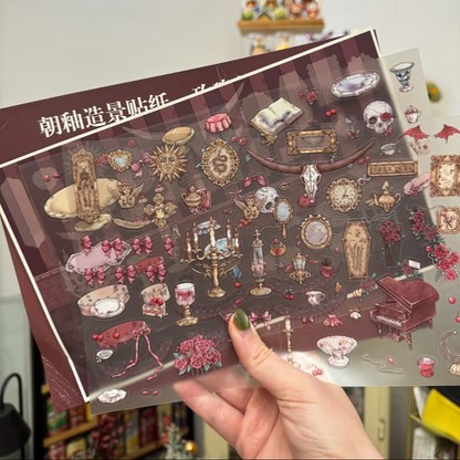 Rose Tea Party-DIY 3D Scene Sticker-Miniature Scenes