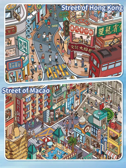 Street of Hong Kong & Macao-DIY 3D Miniature Scene Sticker