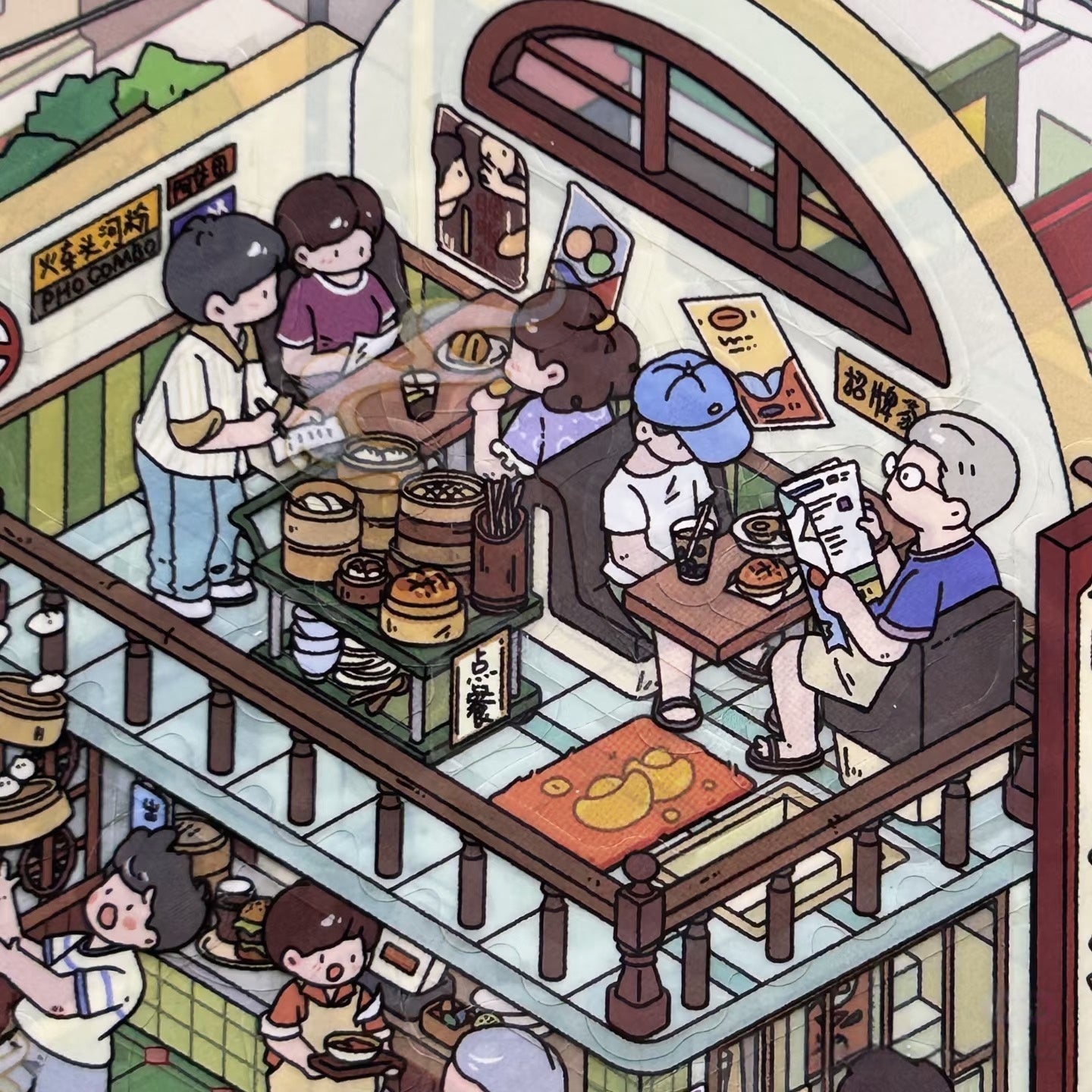 Hong Kong Café-DIY 3D Miniature Scene Sticker