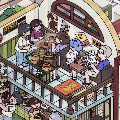 Hong Kong Café-DIY 3D Miniature Scene Sticker
