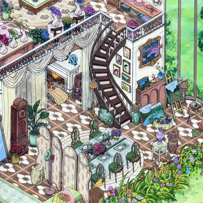Flower House-DIY 3D Miniature Sticker Scene