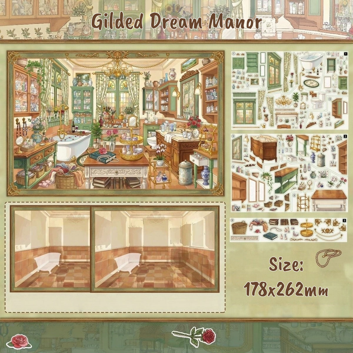 Vintage Regal Aesthetic-DIY 3D Miniature Sticker Scene