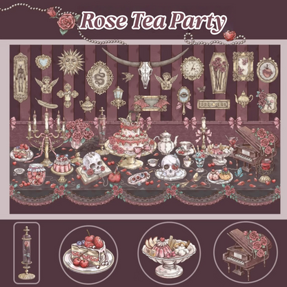 Rose Tea Party-DIY 3D Scene Sticker-Miniature Scenes