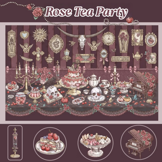 Rose Tea Party-DIY 3D Scene Sticker-Miniature Scenes