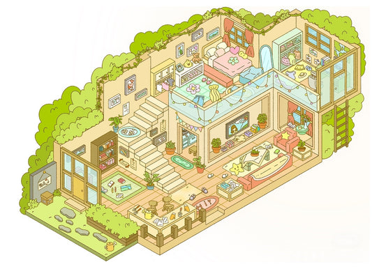 Green Hut-DIY 3D Miniature Scene Sticker