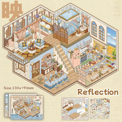 Fourfold Haven--DIY 3D Miniature Scene Sticker