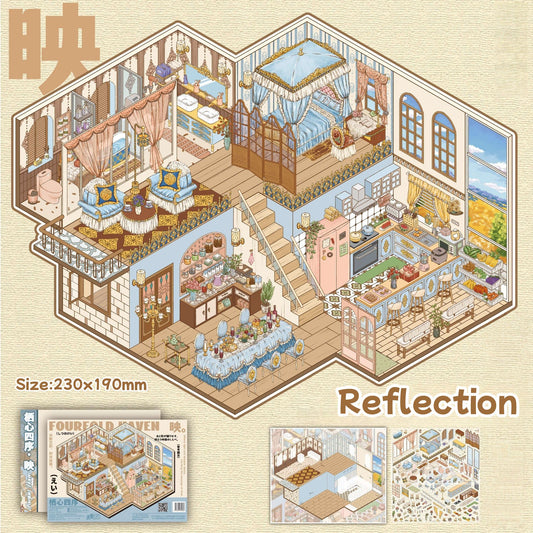 Fourfold Haven--DIY 3D Miniature Scene Sticker