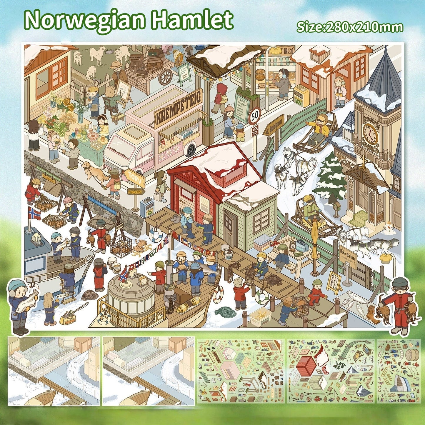 California Shore|Norwegian Hamlet-DIY 3D Miniature Scene Sticker