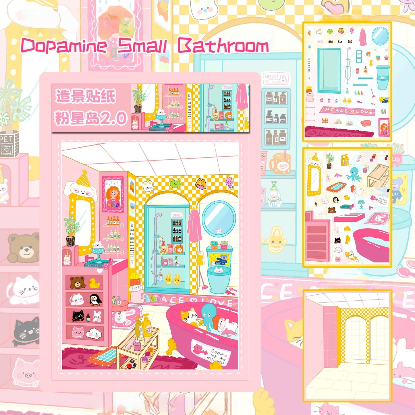 Little Pink House-3D Miniature Scenes Sticker