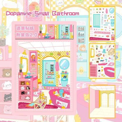 Little Pink House-3D Miniature Scenes Sticker