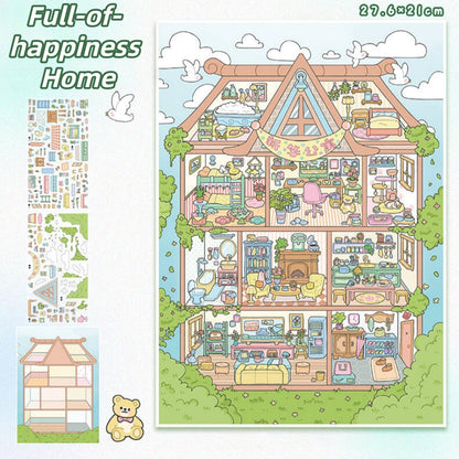 Gird Room-DIY 3D Miniature Scenes Sticker