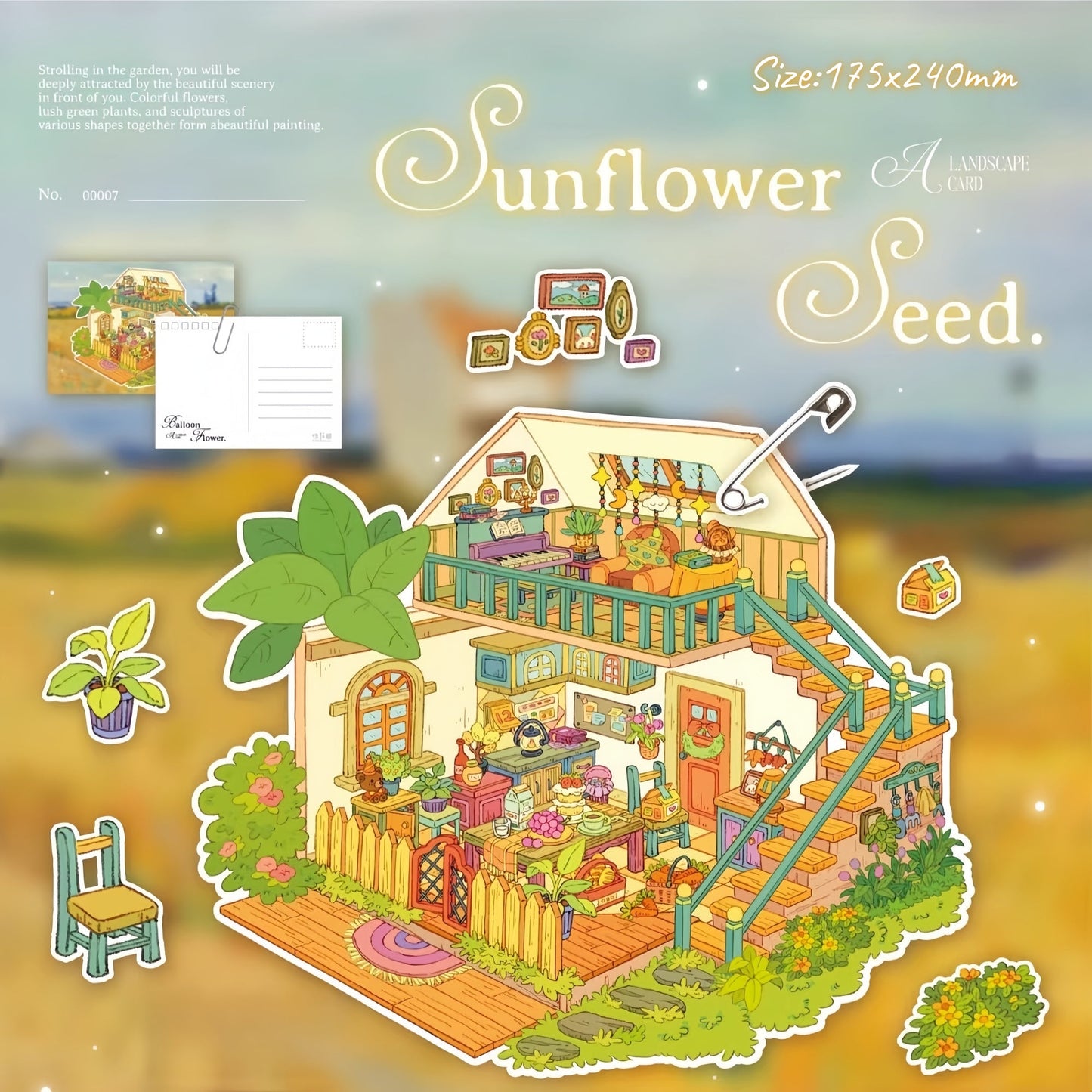 Sunset Garden-DIY 3D Miniature Scene Sticker