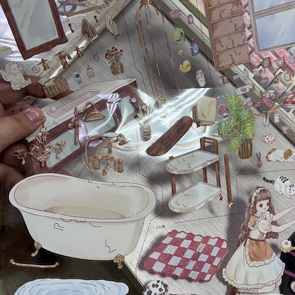 Herb Bathroom-DIY 3D Miniature Scene Sticker