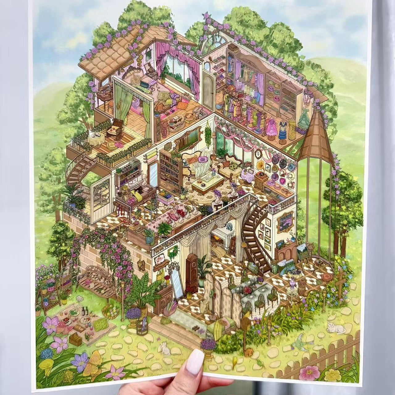 Flower House-DIY 3D Miniature Sticker Scene
