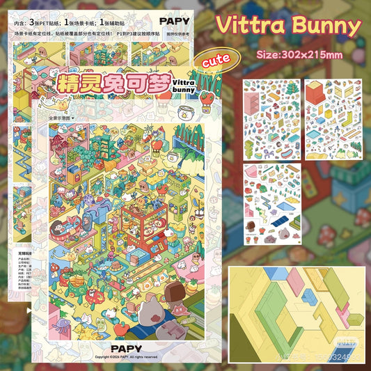 Vittra Bunny-DIY 3D Miniature Scene Sticker