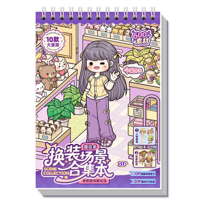 Girl’s Dress Up-DIY 3D Miniature Sticker Scene sticker book